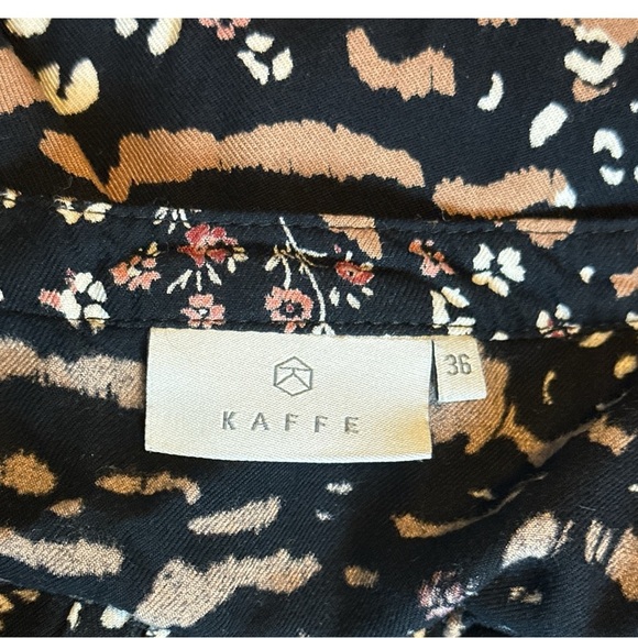Kaffe KAerina loose fitting button down blouse 3/4 length sleeves 100% viscose - Picture 10 of 13